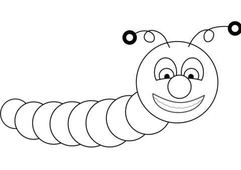 Cartoon Worm Coloring Page